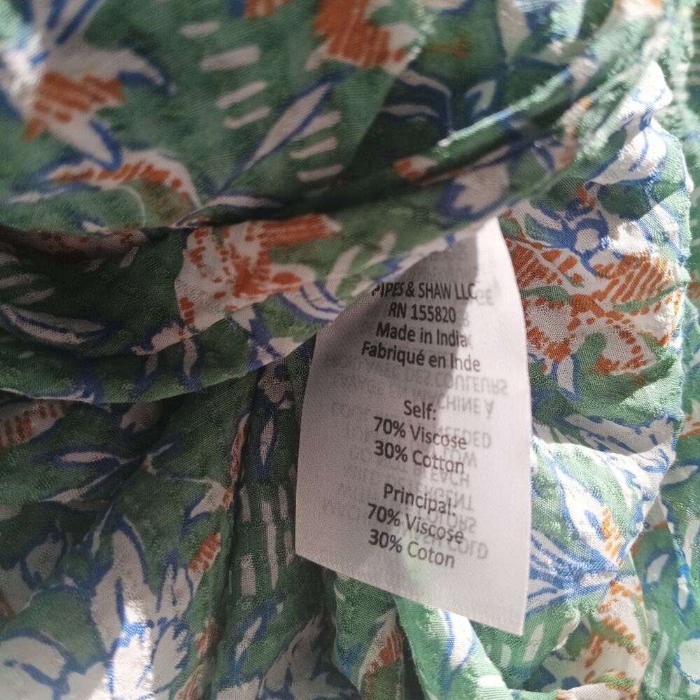 Veronica Beard Romantic Hazel Garden Floral Asymmetric Ruffle Skirt Green L - Picture 7 of 7